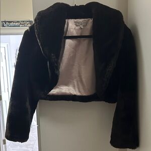 Vintage Look Chocolate Brown Faux Fur Women's Jacket